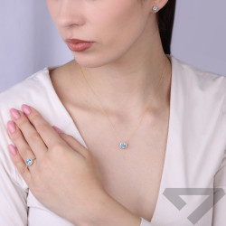 Zásnubní prsten Markýza s Topazem Swiss a Diamanty | iSezam.cz