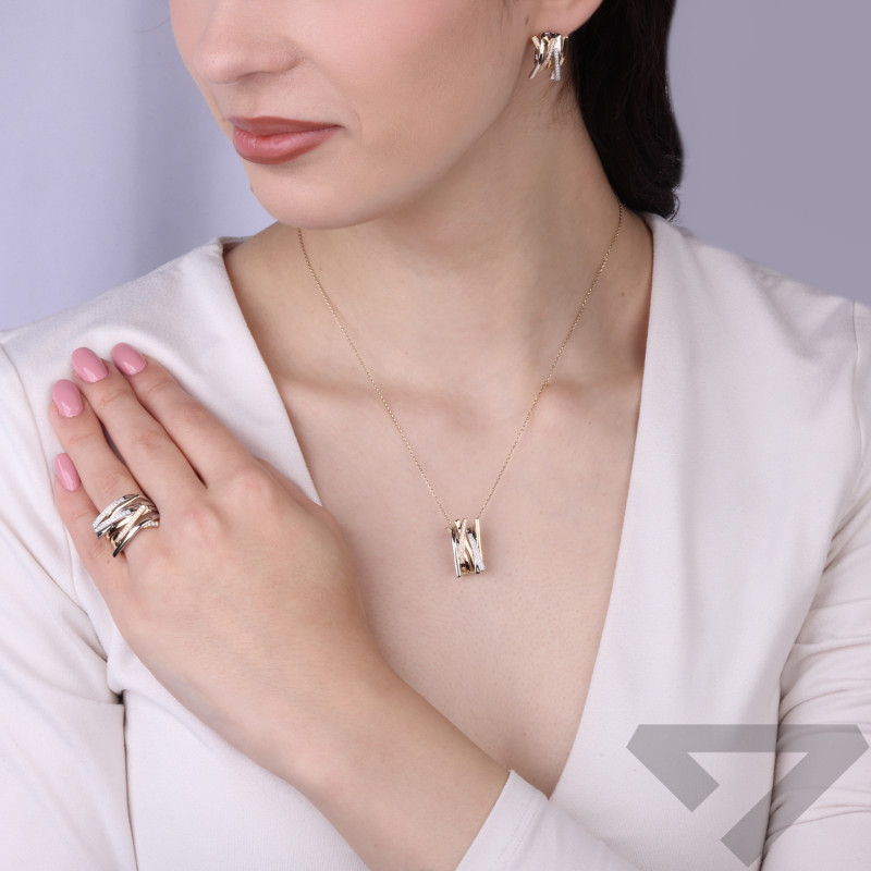 Prsten Dubaj s diamanty 0,24 ct-0,25 ct, zlato 585
