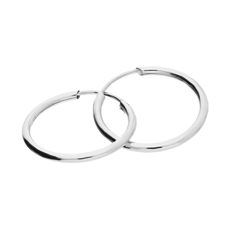 Náušnice kruhy 18 mm z bílého zlata ryzosti 585