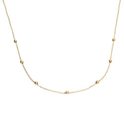 Objevte jemný zlatý náhrdelník 14kt (ryzost 585) s gravírovanými kuličkami. Elegantní a nadčasový doplněk pro každou příležitost