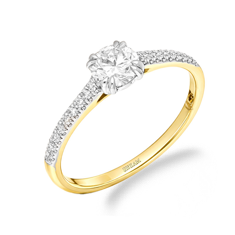 Zásnubní prsten Soliter s laboratorními diamanty 0,64 ct | iSezam.cz