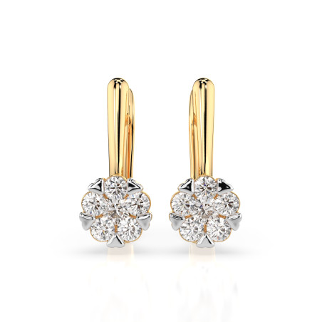 Kolczyki Iluzja z diamentem 0,12 ct — złoto 14k żółte | Jubiler Sezam