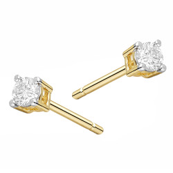 Objevte elegantní zlaté náušnice 585 s laboratorními diamanty 0,34 ct. Nadčasový design, zapínání na puzetu. Ideální dárek. Naku