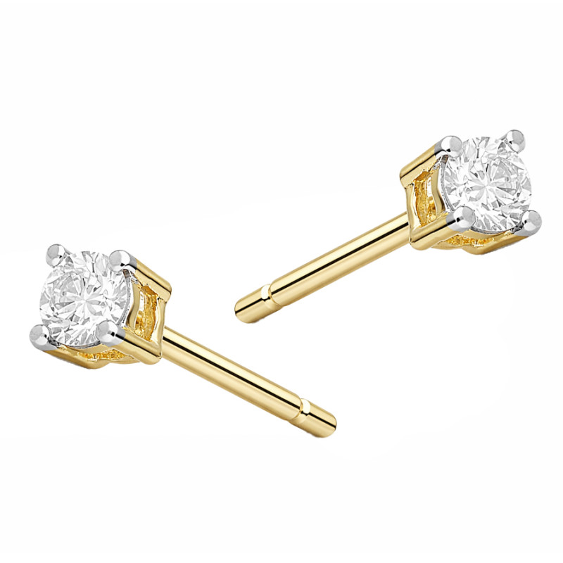 Objevte elegantní zlaté náušnice 585 s laboratorními diamanty 0,34 ct. Nadčasový design, zapínání na puzetu. Ideální dárek. Naku