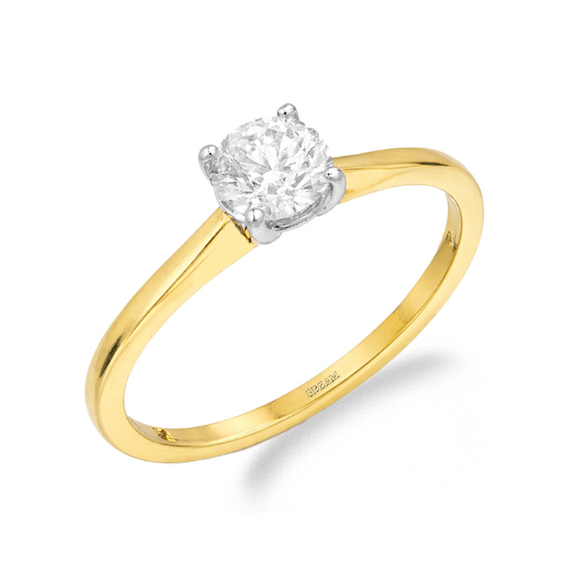 Objevte elegantní zásnubní prsten Soliter s laboratorním diamantem 0,58 ct ze zlata 585. Nadčasový design, briliantový brus, cer
