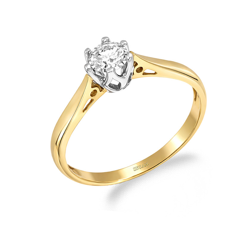 Objevte luxusní zásnubní prsten Royal z dvoubarevného zlata s přírodním diamantem 0,20 ct a certifikátem pravosti. Ideální volba