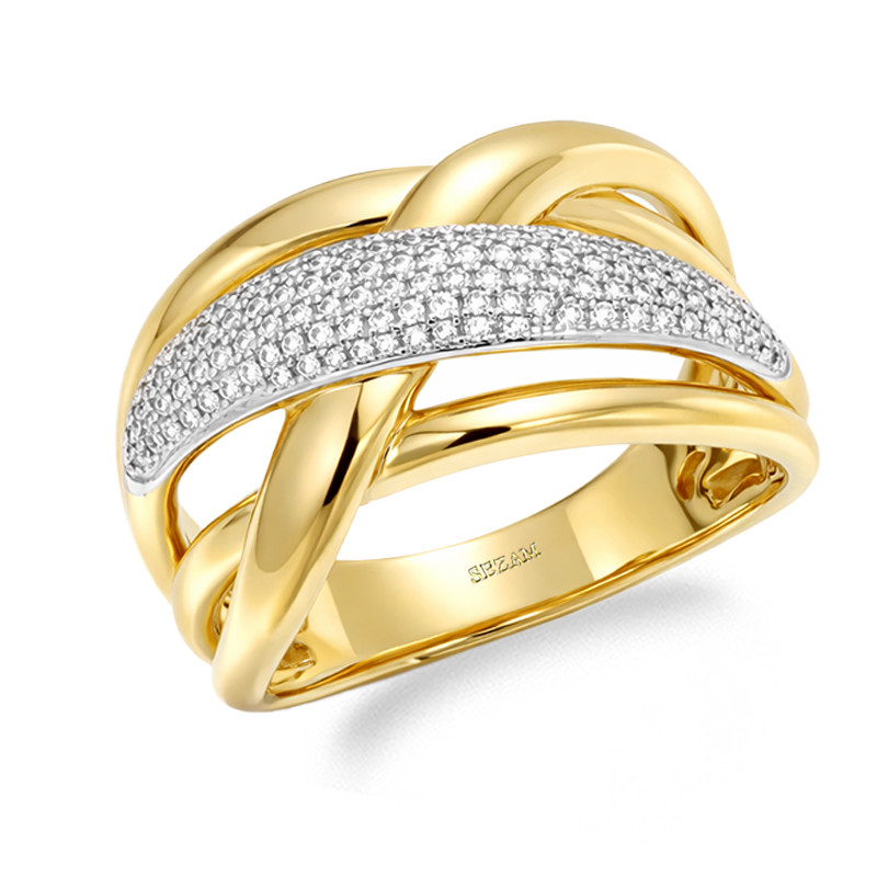 Zlatý prsten s diamanty 0,42 ct Dubaj | iSezam.cz