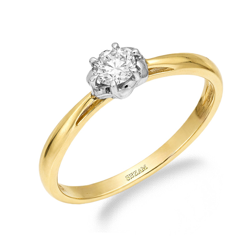 Zlatý zásnubní prsten Lily s diamantem 0,24 ct | iSezam.cz