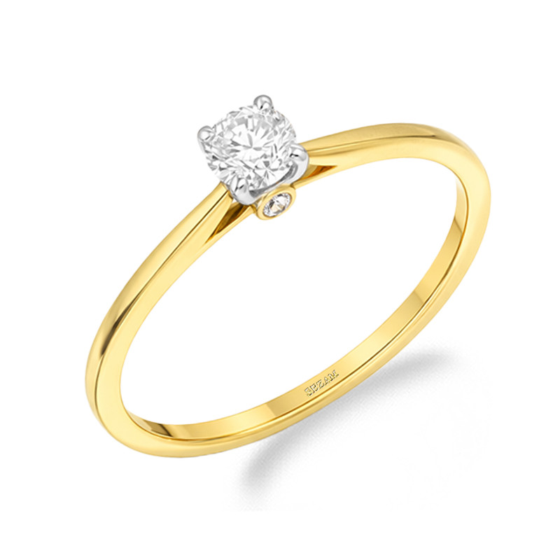 Objevte elegantní zásnubní prsten ze zlata 585 s laboratorními diamanty 0,217 ct. Nadčasový design, certifikovaná kvalita. Ideál