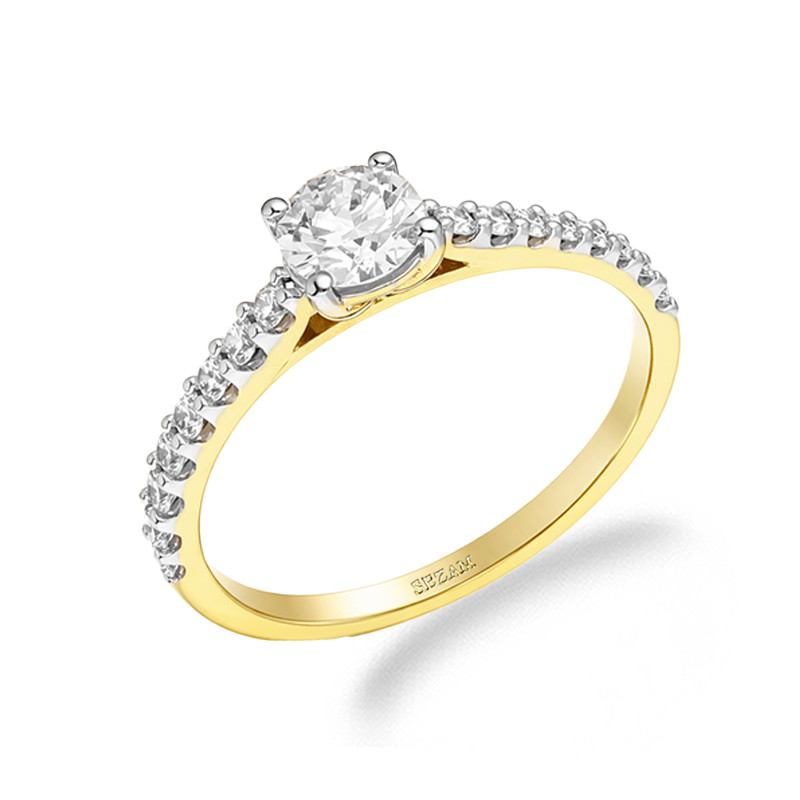 Objevte elegantní zásnubní prsten Soliter bis s laboratorními diamanty 0,73 ct ve zlatě 585. Nadčasová krása a certifikovaná kva