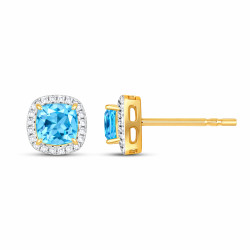 Objevte luxusní zlaté náušnice Markýza s topazy Swiss 0,69 ct a diamanty 0,11 ct. Ryzost 585. Ideální dárek pro každou ženu. Nak