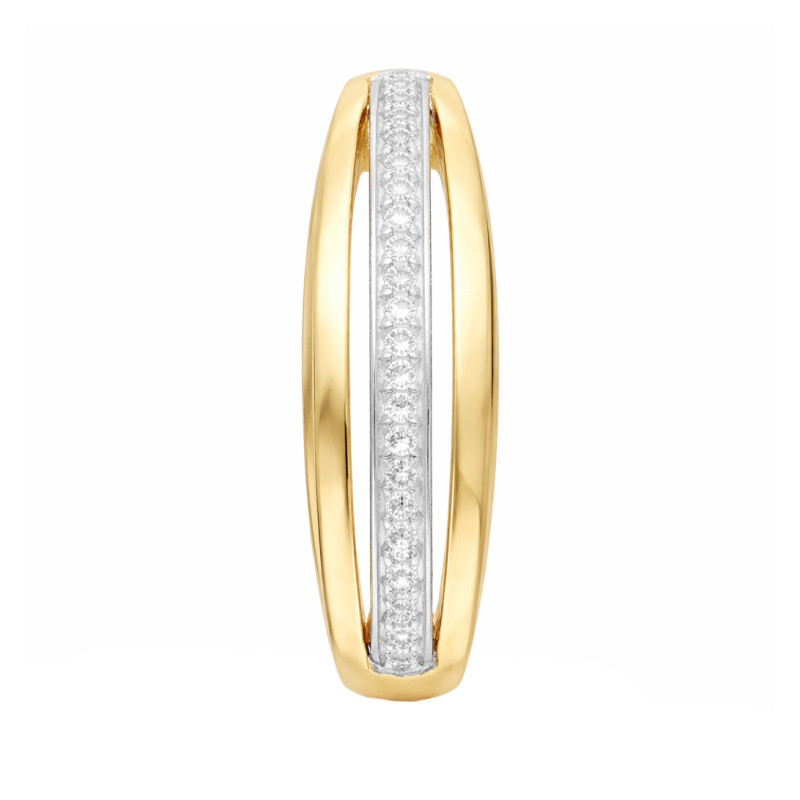 Přívěsek Line z bílého a žlutého zlata 585 s diamanty 0.05ct | iSezam.cz
