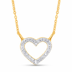 Náhrdelník se srdcem osázeným diamanty 0,06 ct, zlato 585