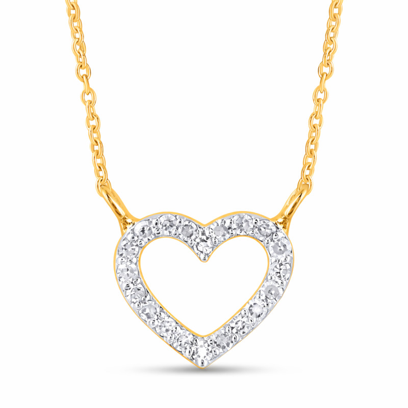 Náhrdelník se srdcem osázeným diamanty 0,06 ct, zlato 585