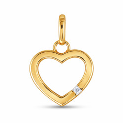 Zlatý přívěsek srdce s diamantem 0,01 ct | iSezam.cz