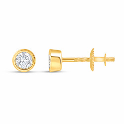 Náušnice z laboratorních diamantů 0,21 ct ze zlata 585 v hladkém zasazení