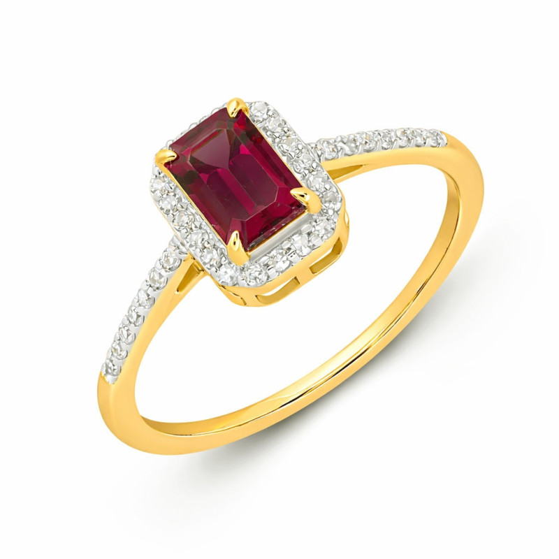 Objevte elegantní zlatý prsten Markýza s rodolitem 0,79 ct a diamanty 0,17 ct (ryzost 585) od Jubiler Sezam. Luxusní šperk s cer