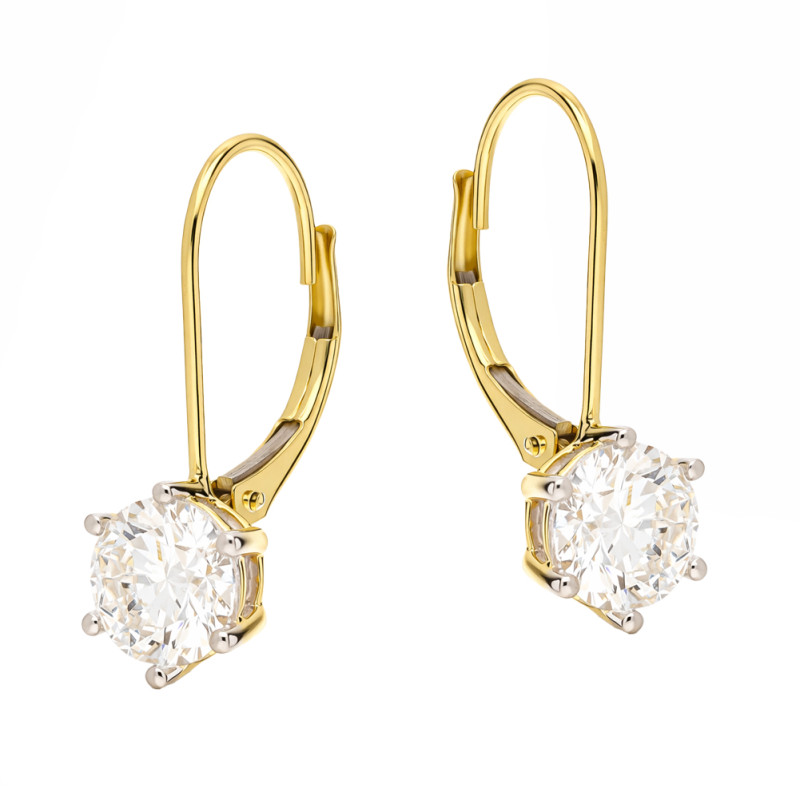 Náušnice z laboratorních diamantů 2,06 ct, zlato 585