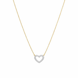 Náhrdelník se srdcem osázeným diamanty 0,06 ct, zlato 585