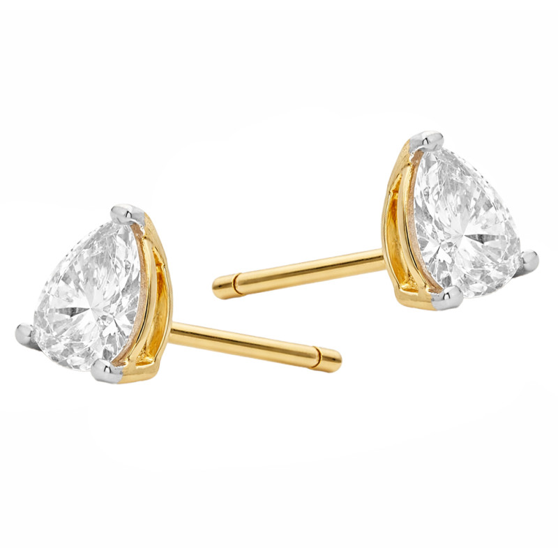 Objevte luxusní zlaté náušnice 585 s laboratorními diamanty 0,72 ct, brusu hruška. Ideální dárek. Certifikovaná kvalita IGI. Nak
