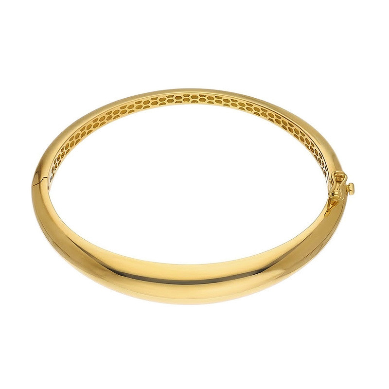 Zlatý náramek bangle hladký | iSezam.cz