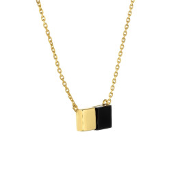Pozlacený náhrdelník čtverec onyx - minimalismus a elegance | iSezam.cz