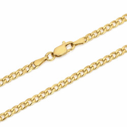 Elegantní stříbrný řetízek s panceřovým vzorem ve zlaté barvě (šířka 3 mm). Ideální jako samostatný šperk nebo s přívěskem. Skvě