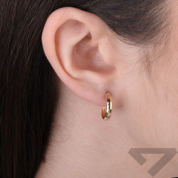 Zlaté náušnice kruhy fazetované 13mm, ryzost 585 | iSezam.cz