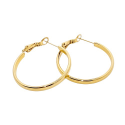 Objevte klasické zlaté ocelové náušnice kruhy 30 mm. Moderní design, pohodlné zapínání. Ideální dámský šperk. Nakupujte v Jubile