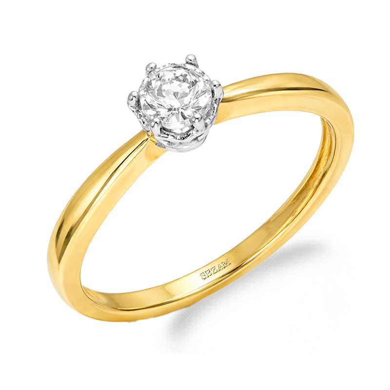 Zásnubní prsten ROYAL se zlatem 585 a diamantem 0,10 ct | iSezam.cz