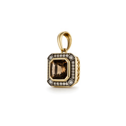 Zlatý přívěsek s dýmovým křišťálem a diamanty - iSezam.cz