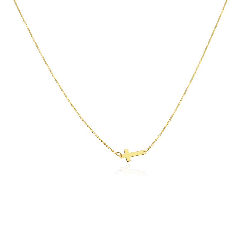 Zlatý náhrdelník s křížkem ryzost 585 - Decentní Elegance - iSezam.cz