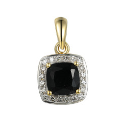Přívěsek z černého achátu s diamanty 0,06ct | iSezam.cz