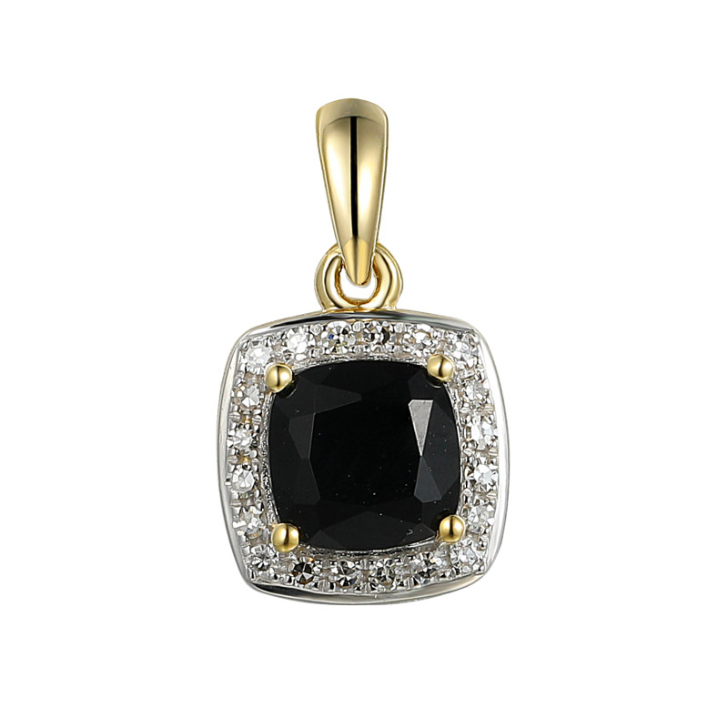Přívěsek z černého achátu s diamanty 0,06ct | iSezam.cz