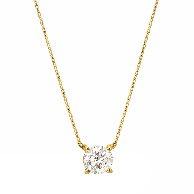 Elegantní zlatý náhrdelník s laboratorním diamantem 0,58 ct a certifikátem IGI. Ideální dárek k zásnubám či výročí. Objevte luxu