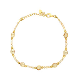 Náramek se zlatými topazy a krystaly Swarovski | iSezam.cz