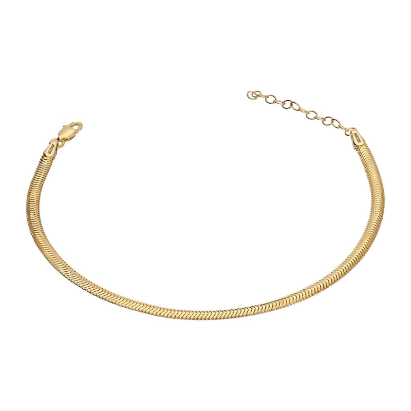 Náramek zlatý snake plochý 3 mm