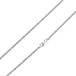 Objevte elegantní stříbrný řetízek s královským vzorem (ryzost 925) od Jubiler Sezam. Kvalitní rhodiované provedení, 2mm tloušťk
