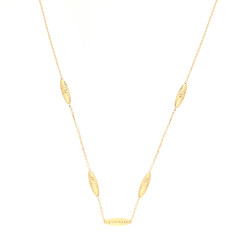 Objevte elegantní zlatý náhrdelník 14k s diamantovanými fazolkami od Jubiler Sezam. Jemný design, nastavitelná délka. Ideální dá