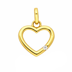 Zlatý přívěsek srdce s diamantem 0,01 ct | iSezam.cz