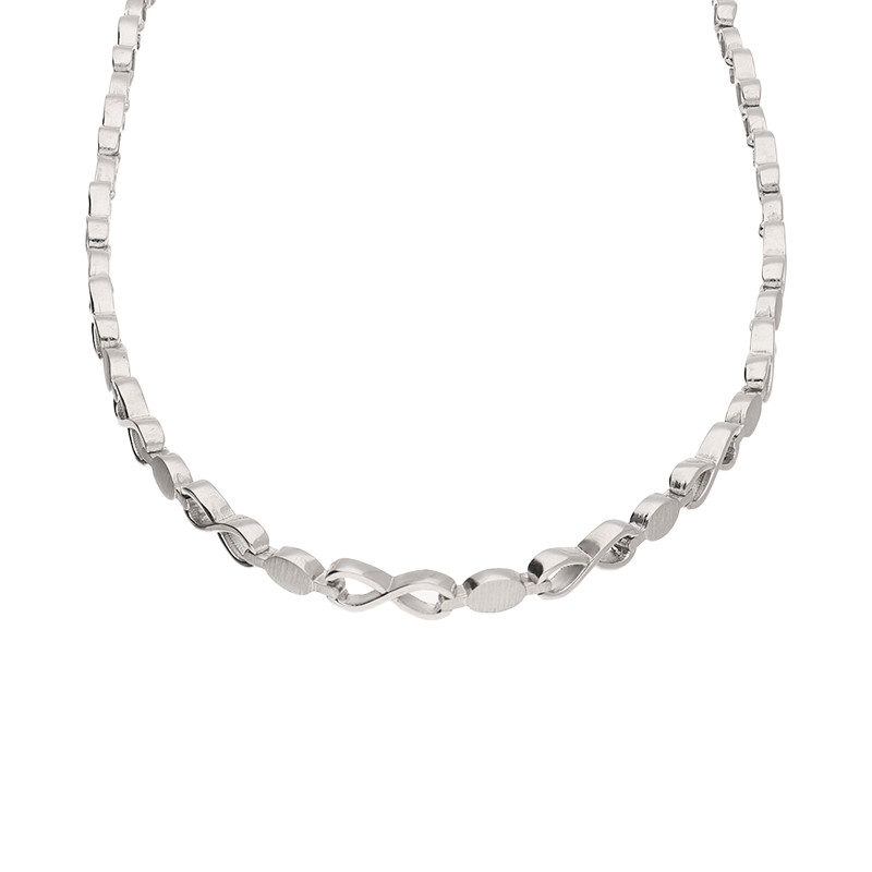 Stříbrný náhrdelník Infinity a Oval - iSezam.cz