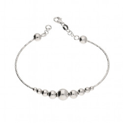 Stříbrný náramek bangle s kuličkami, ryzost 925 | iSezam.cz