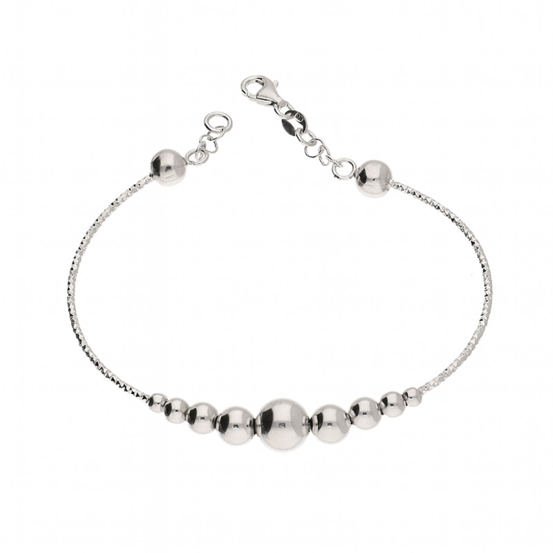 Stříbrný náramek bangle s kuličkami, ryzost 925 | iSezam.cz
