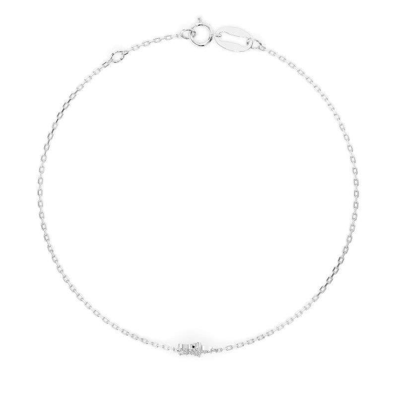 Náramek Minimalismus s diamanty 105-10013-W-0.03 - Klenotnictví Sezam