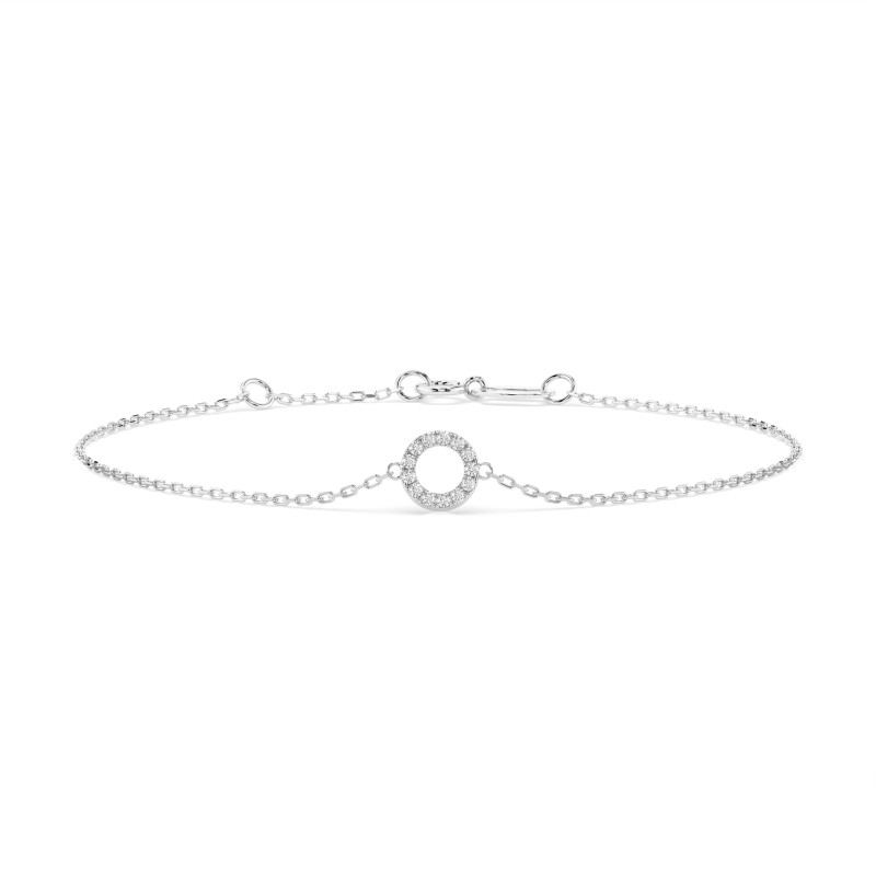 Náramek Minimalismus s diamanty 105-10015-W-0.07 - Jubiler Sezam