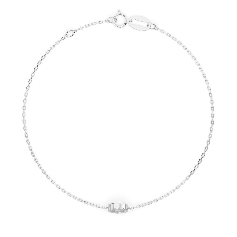 Náramek Minimalismus s diamanty 105-10015-W-0.07 - Jubiler Sezam