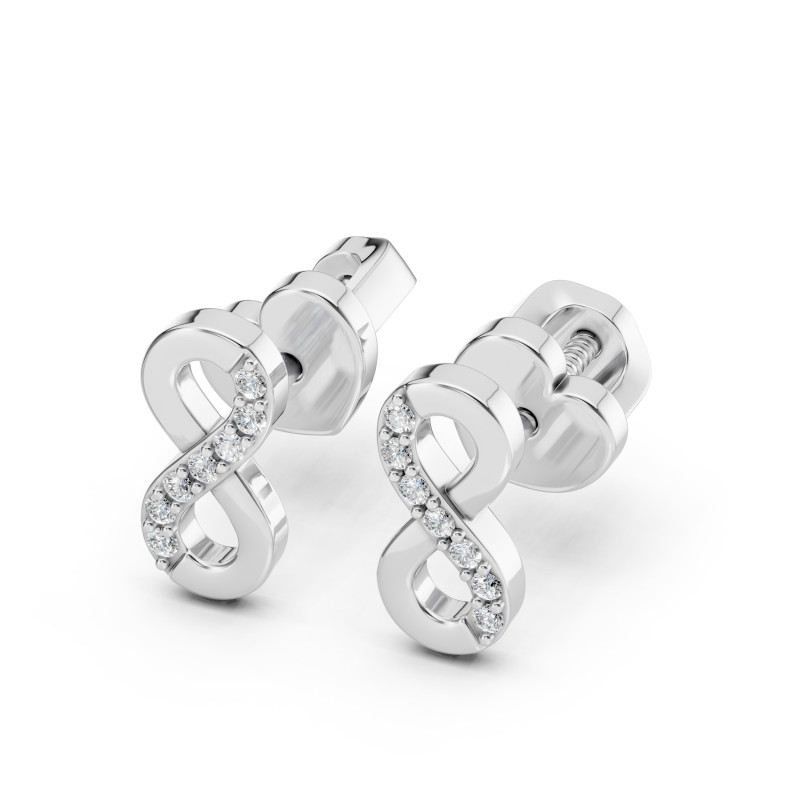 Náušnice Minimalismus s diamanty 102-10092-W-0.09 - Jubiler Sezam