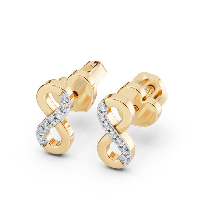 Náušnice Minimalismus s diamanty 102-10092-Y-0.09 - Klenotnictví Sezam