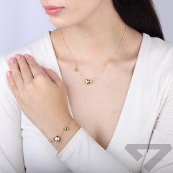 Stříbrný řetízek 925 pozlacený se srdíčky | iSezam.cz