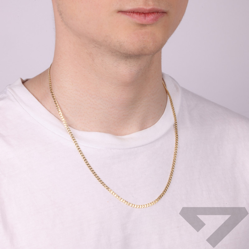 Řetízek vzor panceř 3 mm, stříbro 925 ve zlaté barvě